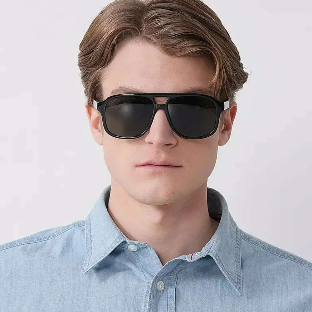Gucci Men Sunglasses Black Pilot GG1856S 001 NEW AUTHENTIC